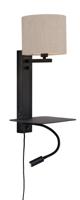 Wandlamp Florence - Naturel/Zwart - 24x22x52cm