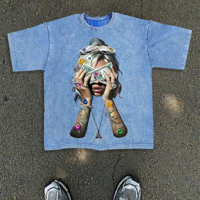 Bon&Bon Men's Graphic Printed Cotton T-Shirt - Loose Fit Blue Blue / XL