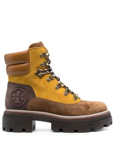 Tory Burch bottines colour bock en cuir - Marron