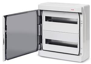 Groepenkast leeg 2 rij met deur + dinrail IP65 - 4517692