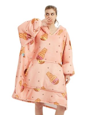 Plaid met mouwen - fleece - ijsjes - Badrock
