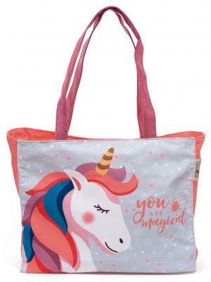 Arditex schoudertas Unicorn meisjes 12 liter canvas blauw/rood