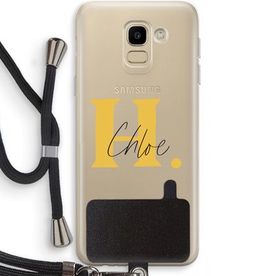 Amber Script: Samsung Galaxy J6 (2018) Transparant Hoesje met koord
