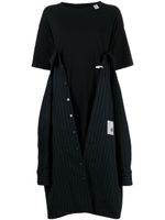 Maison MIHARA YASUHIRO robe en coton à volants superposés - Noir