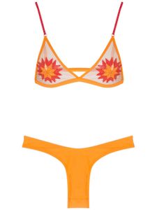 Amir Slama bikini à broderies Sol - Orange