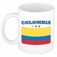 Koffie mok - Colombia - vlag print - 300 ml - wit - keramiek - Supporters - Landen - Beker