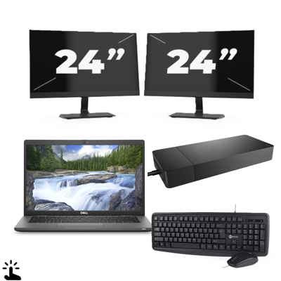 Dell Latitude 7330 - Intel Core i5-12e Generatie - 13 inch - Touch - 16GB RAM - 256GB SSD - Windows 11 Home + 2x 24 inch Monitor