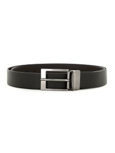 Armani Exchange ceinture en cuir à logo gravé - Noir