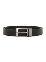 Armani Exchange ceinture en cuir à logo gravé - Noir