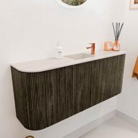 Toiletmeubel Mondiaz Joya Dlux | 103.2 cm | Meubelkleur Shadow | Faye wastafel Meli Wasbak Midden | 1 kraangat