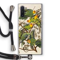 Carolinaparkiet: Samsung Galaxy Note 10 Transparant Hoesje met koord