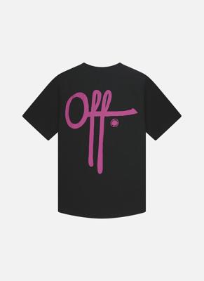 Off The Pitch Fullstop Slim Fit T-Shirt Heren Zwart/Paars - Maat M - Kleur: ZwartPaars | Soccerfanshop