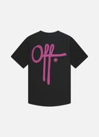 Off The Pitch Fullstop Slim Fit T-Shirt Heren Zwart/Paars - Maat XXL - Kleur: ZwartPaars | Soccerfanshop