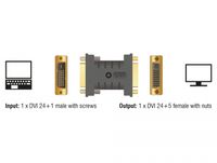 DeLOCK 63313 tussenstuk voor kabels 1 x DVI 24+1 1 x DVI 24+5 Zwart - thumbnail