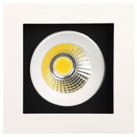 LED Inbouwspot Vierkant 8W 6400K - Kantelbaar Mat Wit Aluminium