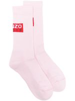 Kenzo chaussettes nervurées à logo imprimé - Rose