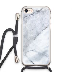 Witte marmer: iPhone 8 Transparant Hoesje met koord