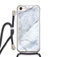 Witte marmer: iPhone 8 Transparant Hoesje met koord