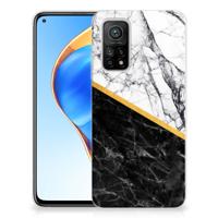 Xiaomi Mi 10T | 10T Pro | TPU | Siliconen hoesje | Marmer Wit Zwart - Origineel Cadeau Man