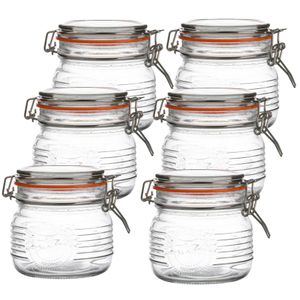 Voorraadpot/bewaarpot - 10x - 500 ml - glas - met beugelsluiting - D11 x H11 cm