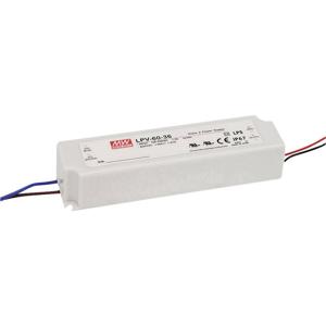 MW Mean Well LPV-60-24 LED-transformator Constante spanning 60 W 0 - 2.5 A 24 V/DC Niet dimbaar, Overbelastingsbescherming 1 stuk(s)