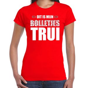 Dit is mijn bolletjes trui fun tekst t-shirt rood voor dames