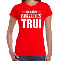 Dit is mijn bolletjes trui fun tekst t-shirt rood voor dames - thumbnail