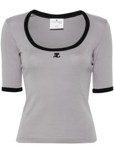 Courrèges t-shirt à bords contrastants - Gris