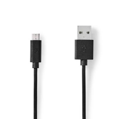 Nedis USB-Kabel | USB 2.0 | USB-A Male | USB Micro-B Male | 9 W | 480 Mbps | Vernikkeld | 5.00 m | Rond | PVC | Zwart | Label - CCGL60500BK50