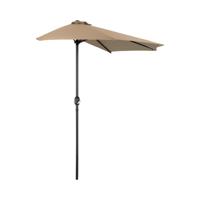 Halve parasol - Crème - vijfhoekig - 270 x 135 cm