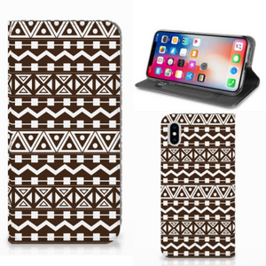 Apple iPhone Xs Max Hoesje met Magneet Aztec Brown