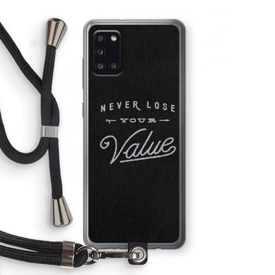Never lose your value: Samsung Galaxy A31 Transparant Hoesje met koord
