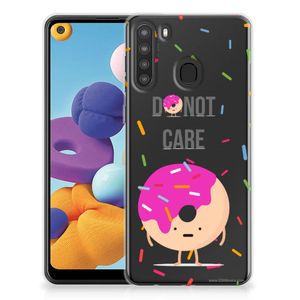 Samsung Galaxy A21 Siliconen Case Donut Roze