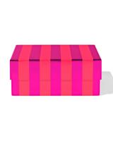 HEMA Cadeaudoos 22x22x9cm strepen roze-rood