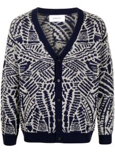 Ports V cardigan à motif abstrait - Bleu