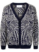 Ports V cardigan à motif abstrait - Bleu