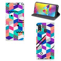 Samsung Galaxy M20 Stand Case Blokken Kleurrijk
