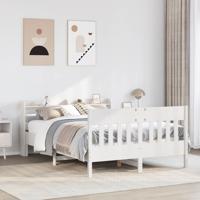 Bedframe zonder matras massief grenenhout wit 160x200 cm