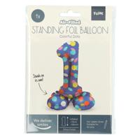 Folat BV Staande folieballon colorful dots cijfer 1 - 72cm Folat BV Staande folieballon colorful dots cijfer 1 - 72cm