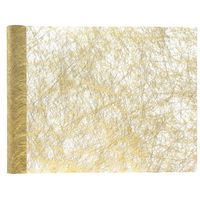 Santex Kerst tafelloper op rol - polyester - metallic goud - 30 x 500 cm - Tafellakens - thumbnail