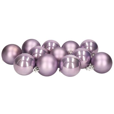 12x stuks kunststof kerstballen lichtpaars 6 cm glans/mat
