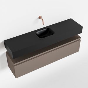 Toiletmeubel Mondiaz Andor | 120 cm | Meubelkleur Smoke | Lex vrijhangend wastafel Urban Midden | Zonder kraangat