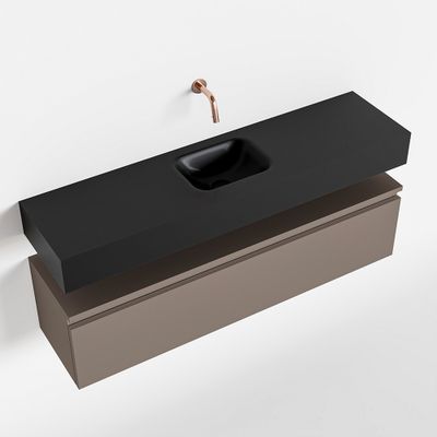 Toiletmeubel Mondiaz Andor | 120 cm | Meubelkleur Smoke | Lex vrijhangend wastafel Urban Midden | Zonder kraangat