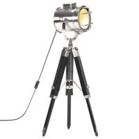 Vloerlamp driepoot 69 cm massief mangohout zwart