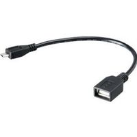 Akasa 15cm Micro USB - USB2.0 A USB-kabel 0,15 m Micro-USB A USB A Mannelijk Vrouwelijk Zwart