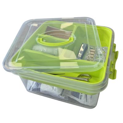 EHBO opbergdoos/medicijnkistje - 5L - groen - opbergbox met vakken - pleisters/verband