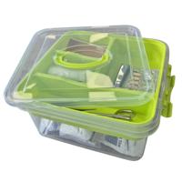 EHBO opbergdoos/medicijnkistje - 5L - groen - opbergbox met vakken - pleisters/verband