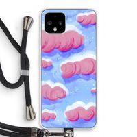 Roze wolken met vogels: Pixel 4 Transparant Hoesje met koord