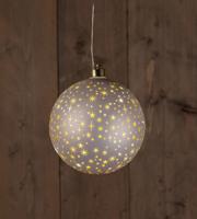 B.O.T. Ball Glass Matt Champagne With Stars 15 cm - Annas collection