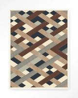 Urban Cotton Wandkleed 'Timber' 110 x 145cm in Floating Frame - off white